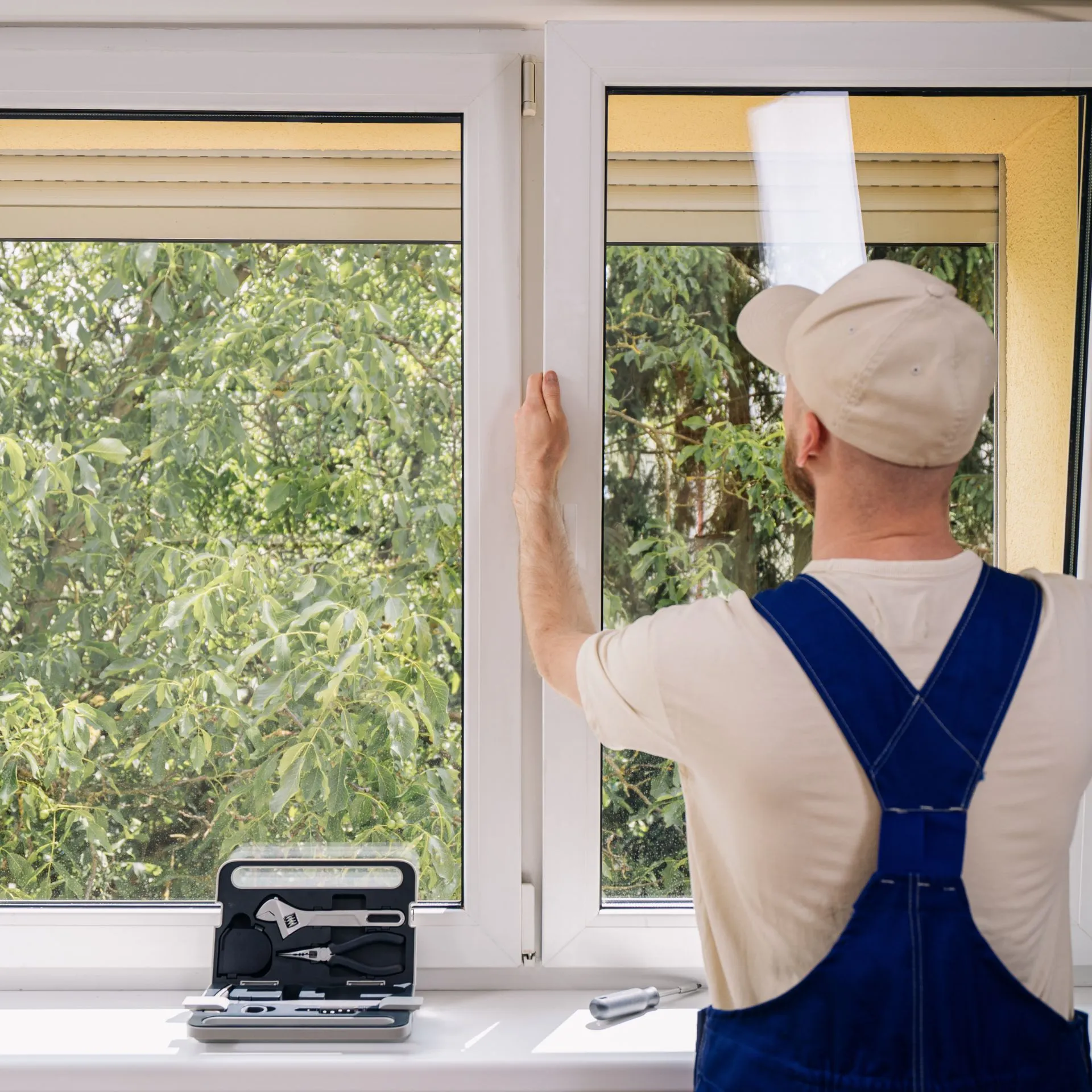 Close-up of a technician applying professional-grade sealant to a new window frame for maximum energy efficiency in a Dallas home.